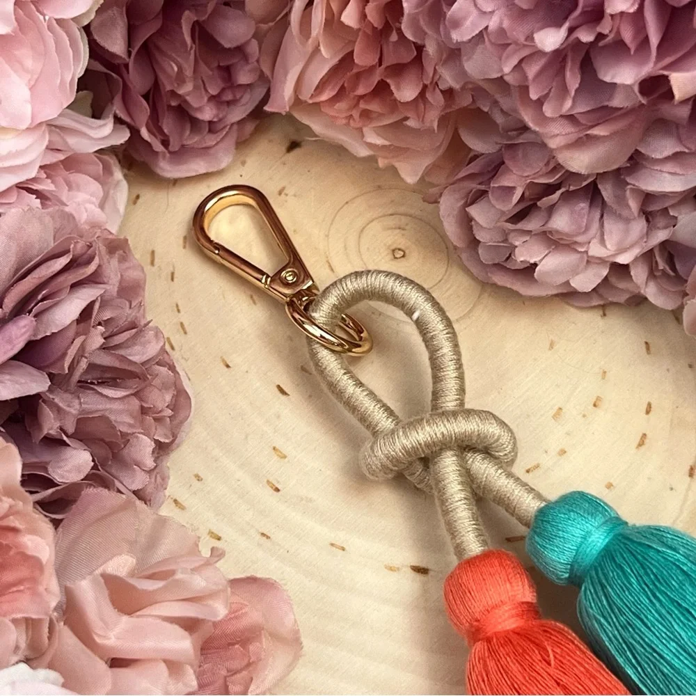 Boho Extra Long Multi Tier Colorful Fringe Purse Charm - Picture 11 of 16